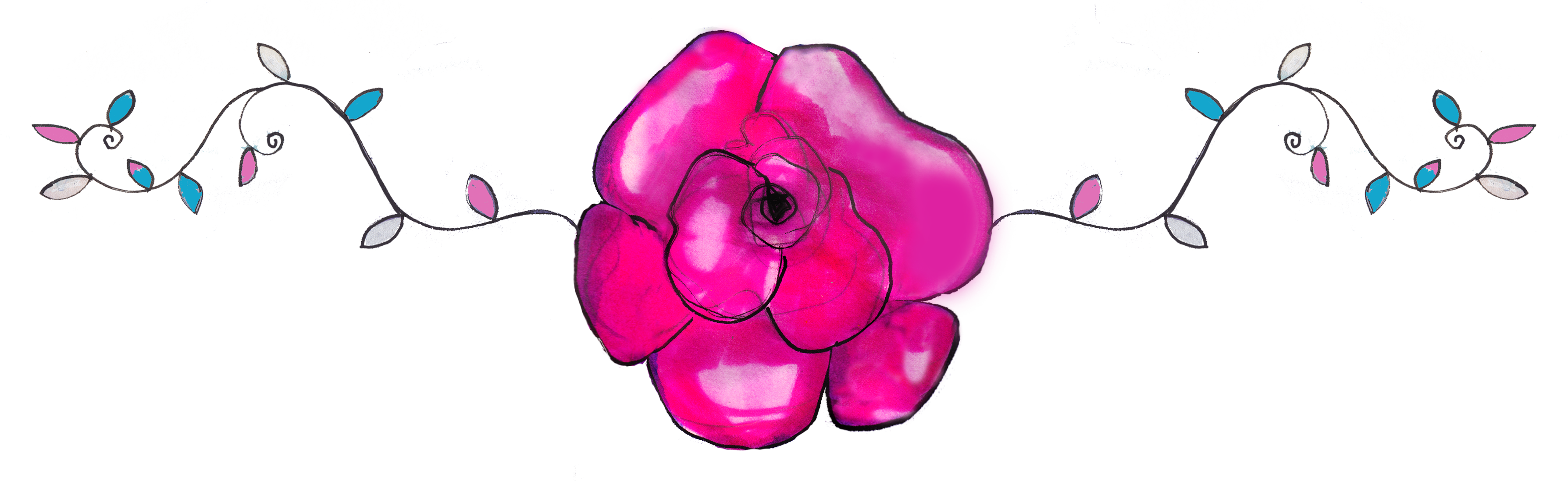 Divider-rose (3576x1098), Png Download