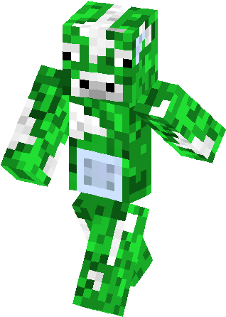 Toxic Cow Skin - Minecraft Green Toxic Cow (317x453), Png Download