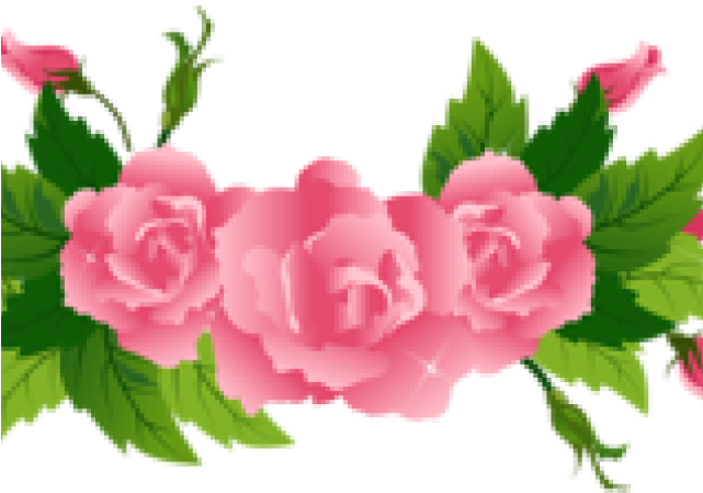 Ribbons Clipart Divider - Flowers And Ribbon Png (640x480), Png Download
