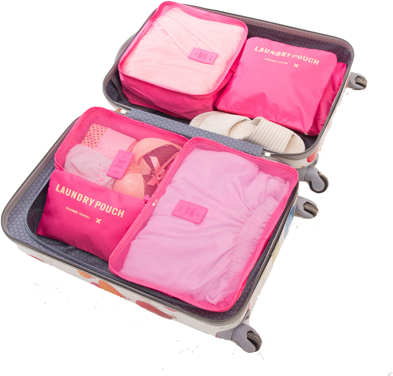 Ecommon Store Rose Red 6-pieces Travel Divider & Organiser - 9pcs Magik Waterproof Clothes Storage Bags Packing (800x800), Png Download