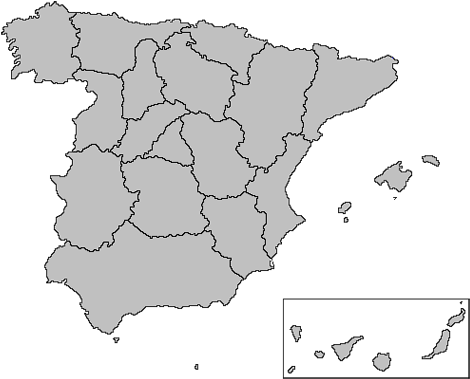 Map Spain 1720 - Spain Map Vector Free (482x390), Png Download