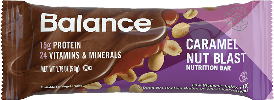 Caramel Nut Blast Balance Bar® - New Balance Bar Protein (900x334), Png Download