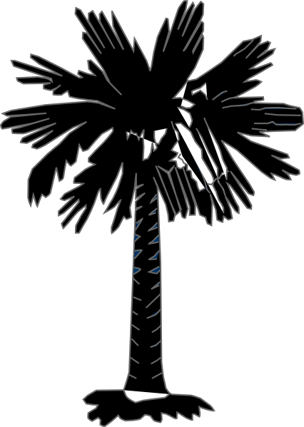 South Carolina Flag Black And White (426x599), Png Download