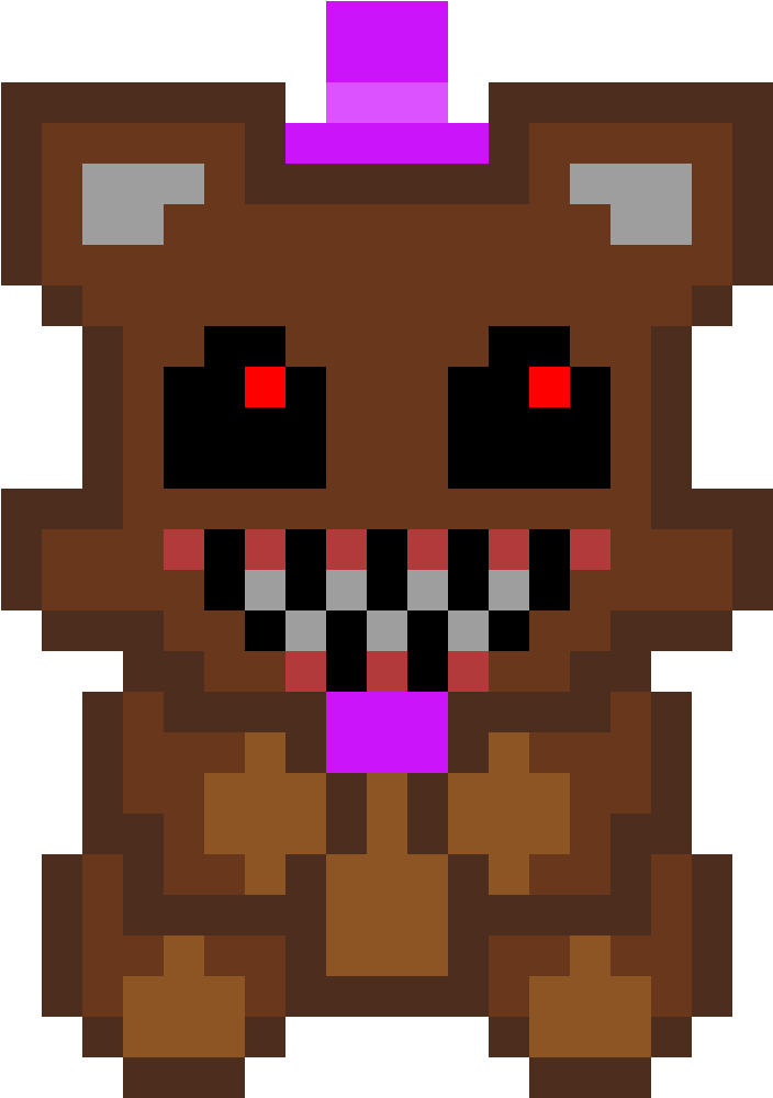 Nightmare Freddy - Fnaf Foxy Pixel Art (1184x1184), Png Download