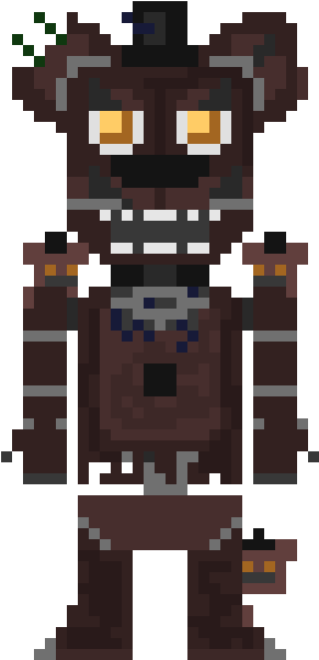 Nightmare Freddy - Pixel Art (360x630), Png Download