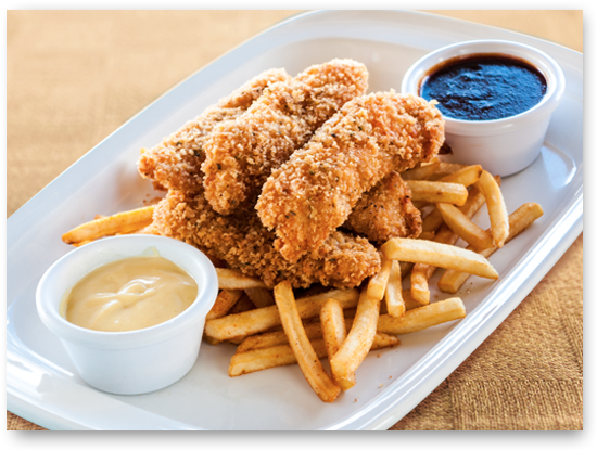 Hand Breaded Chicken Tenders - French Fries (562x417), Png Download