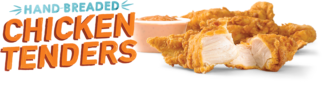 Hand Breaded Chicken Tenders - A&w Hand Breaded Chicken Tenders (1100x330), Png Download