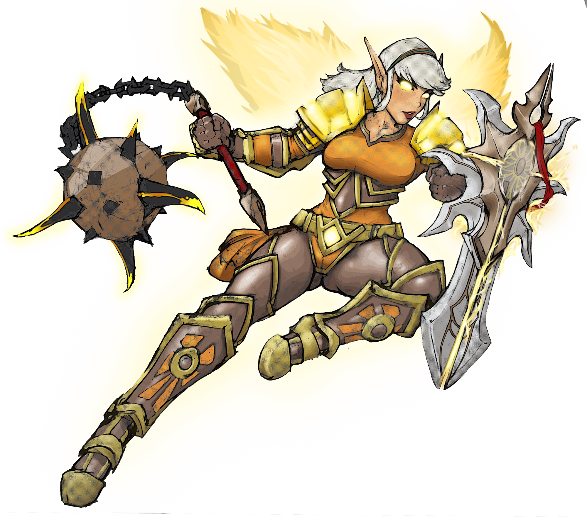 Artblood Elf Paladin - World Of Warcraft (2000x1763), Png Download