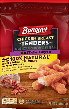 Buffalo Style Chicken Breast Tenders - Banquet Mac & Cheese - 8 Oz Box (500x500), Png Download