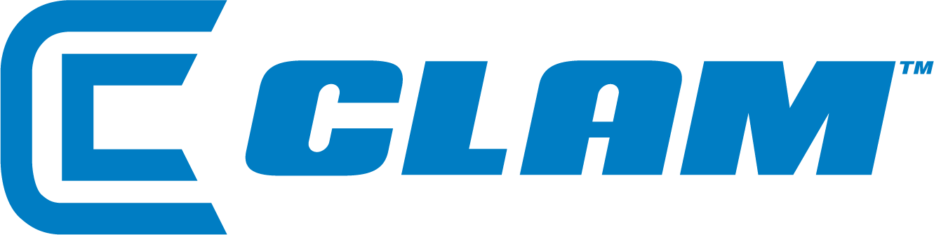 Bloackfish-01 Copy, Clam Logo Blue Horizontal Copy - Clam Outdoors (1331x335), Png Download