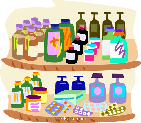 Healthcare, Two Shelves Of Medicine Royalty Free Vector - Png Medical Clipart Vector (480x417), Png Download