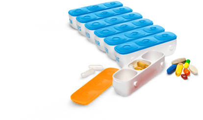 Medication Management - Sabi 3-compartment Weekly Travel Pill Case (458x284), Png Download