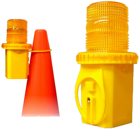 Safety Cone Flashing Light - Dicke Safety Unilamp 6v Flashing, Amber Lens, (500x497), Png Download