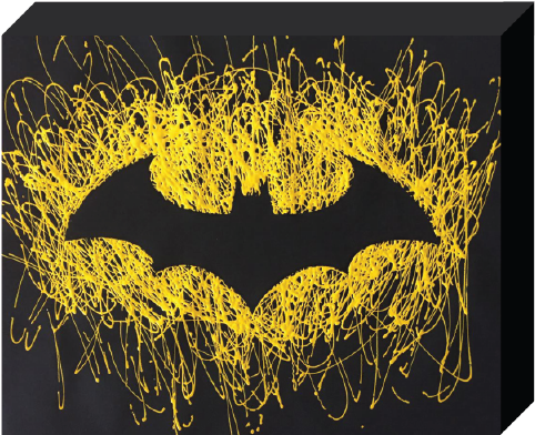 Dc Comics, Paint Splatter Canvas, "batman" Logo - Batman Dark Knight Rises Logo Canvas Paint (600x600), Png Download