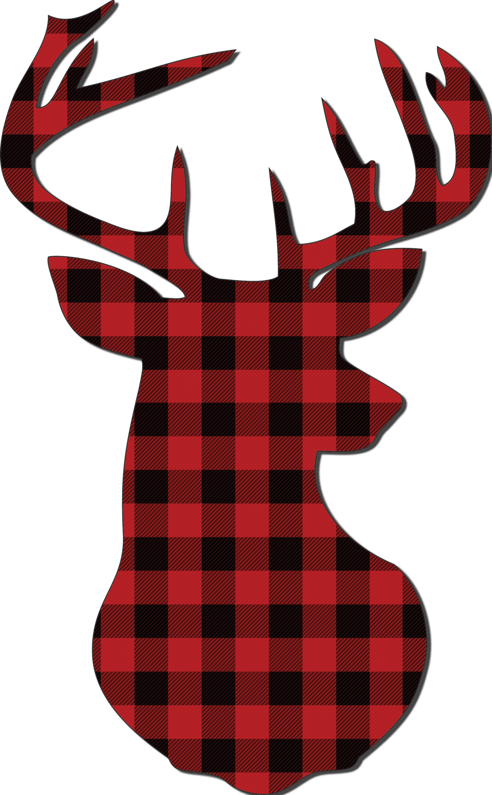 Plaid Deer (1000x1616), Png Download
