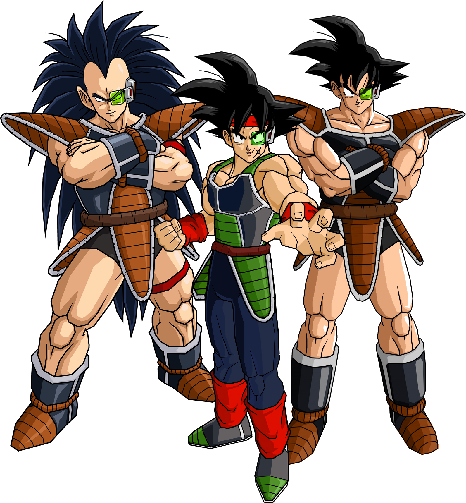 Guerreros Bardock Turles And Bardock - Raditz Turles Y Bardock (1594x1719), Png Download
