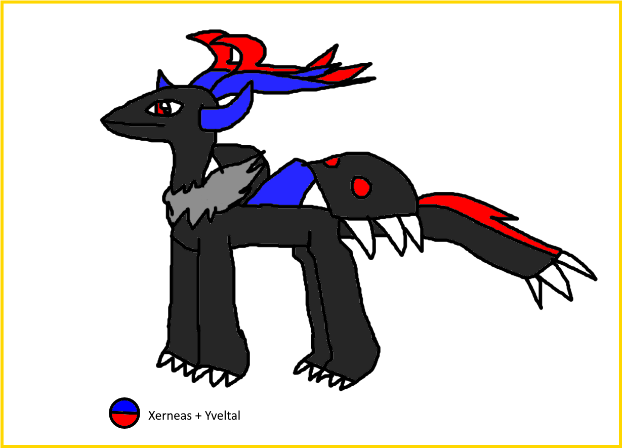 Xerneas Yveltal Fusion - Xerneas And Yveltal (1349x991), Png Download