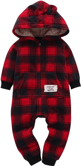 Petite Bello Romper 0-6 Months Red Plaid Romper - Baby Clothing Winter Bodysuit Boys Girls Warm Long (600x600), Png Download