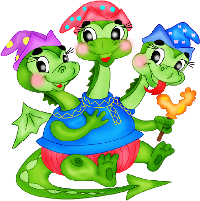 Three Headed Dragon Clipart (400x400), Png Download