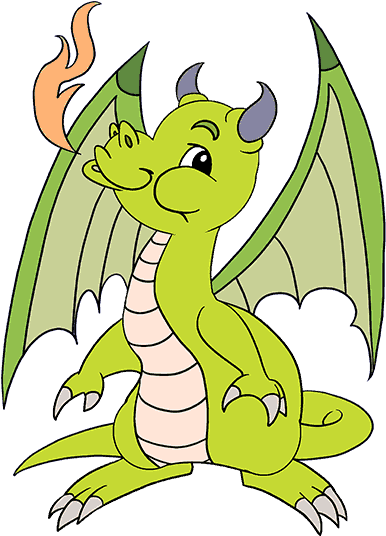 How To Draw Baby Dragon - Green Dragon Png Draw (678x600), Png Download