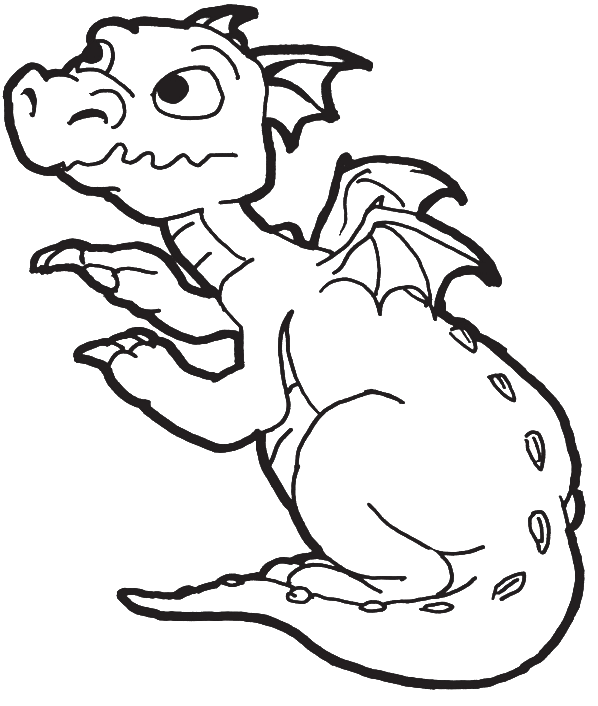 A New Born Baby Dragon Coloring Pages - Dragon Coloring Clip Art (700x756), Png Download