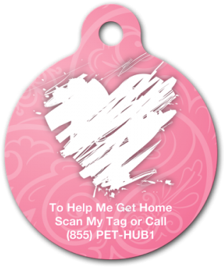 Pethub Premium Digital Qr Code Pet Id Tag - Pethub Scribble Heart Premium Pet Tag, Large (400x400), Png Download