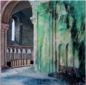 Wall Of Trees - Painting (474x350), Png Download