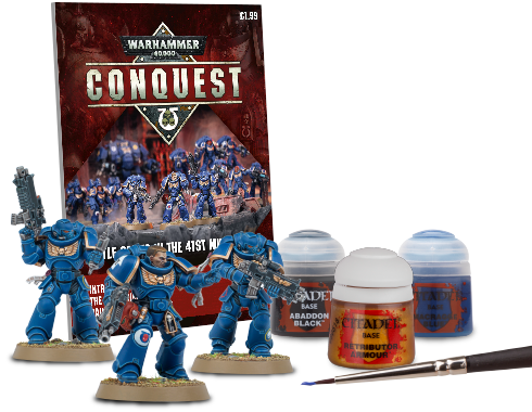 Delve Into The Grim Darkness Of The Far Future With - Warhammer 40000 Conquest Magazine (490x380), Png Download