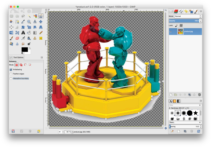 And Here's What The Image Looks Like After Shrinking - Gimp (900x628), Png Download