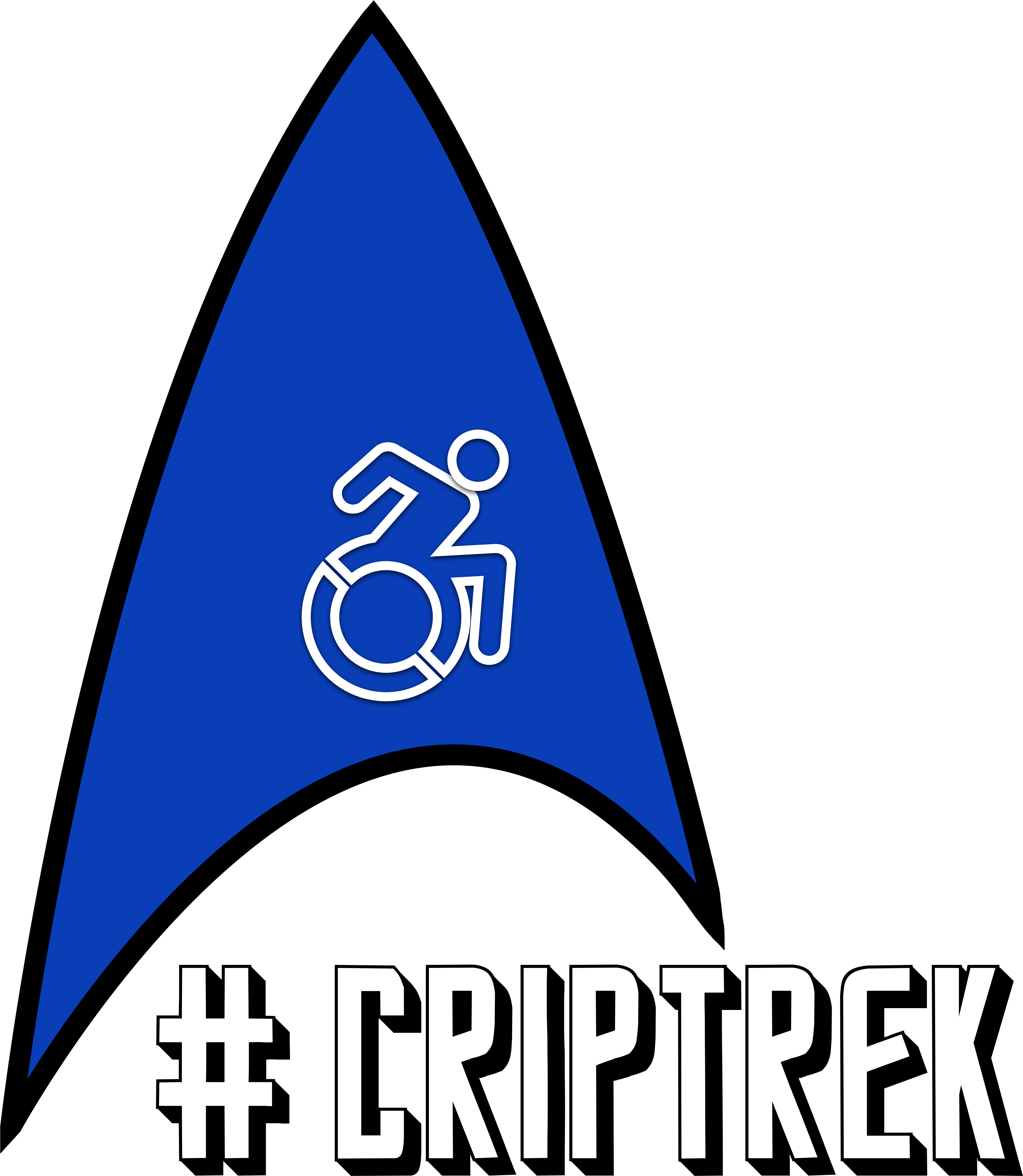 Blue Starfleet Insignia With Wheelchair User Logo In (7849x7849), Png Download