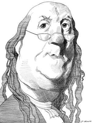 Benjamin Franklin Benjamin Franklin, Caricatures, Authors, - Benjamin Franklin Unmasked By Jerry Weinberger (300x402), Png Download