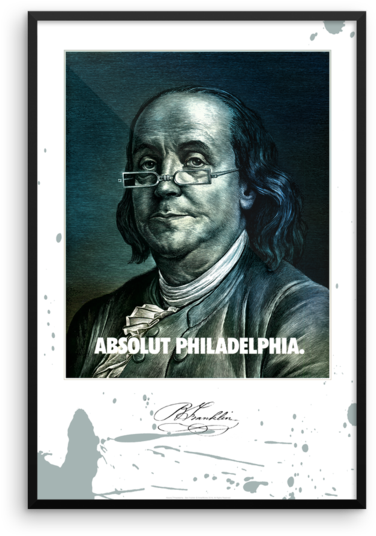 Absolut Philadelphia Ben Franklin Framed Print - Various Artists / Yo Philadelphia- Look What I Found (600x600), Png Download