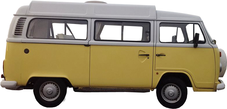 Vw Camper Van Yellow Vintage Camping Png Images - Vintage Volkswagen Van Png (800x400), Png Download
