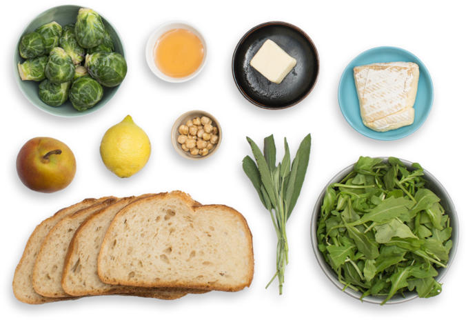 Brie & Pear Grilled Cheese Sandwiches With Brussels - Cheese Sandwich (700x477), Png Download