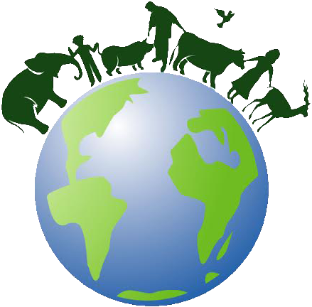 Vegan Peace - People Walking On Earth (529x450), Png Download