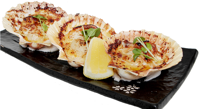Flame Grilled Cheese Scallop - Side Dish (784x438), Png Download