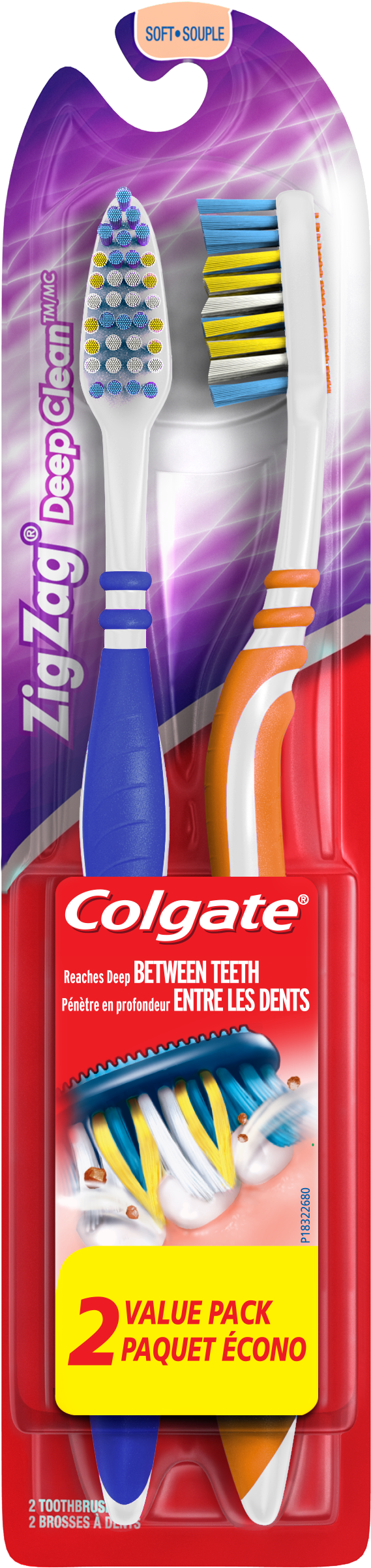 Colgate Zig Zag Deep Cleantoothbrush, Soft - Sparkler (2500x2500), Png Download