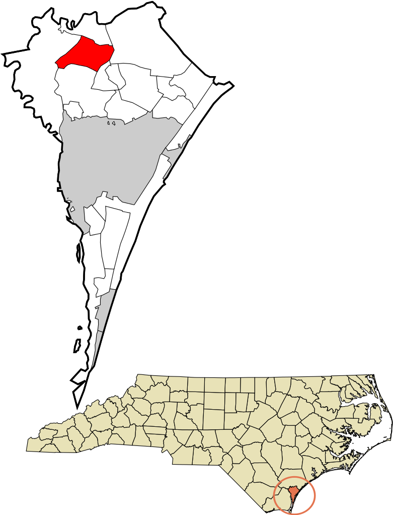 New Hanover County North Carolina Incorporated And - Map Of North Carolina (796x1023), Png Download