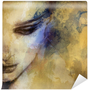 Beautiful Woman Face - Look At Me Canvas Print, 100x100 Cm, Posters, Prints (400x400), Png Download