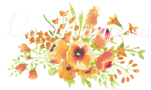 Mariposabanner4 - " - Fall Watercolor Flowers Png (500x375), Png Download