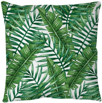 Watercolor Tropical Palm Leaves Seamless Pattern - Suabo Polyester Waterproof Fabric Shower Curtain Decorative (400x400), Png Download