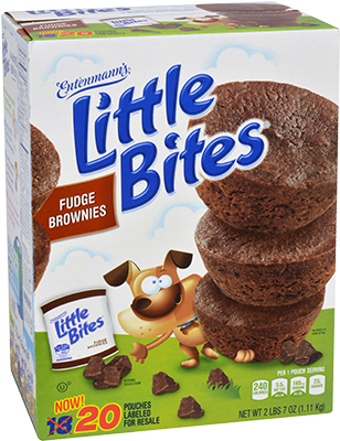Little Bites® Fudge Brownies Big Pack 20 Count - Little Bites Muffins (340x431), Png Download