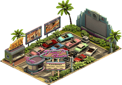 Drive-in Theater - Maqueta De Un Autocine (516x360), Png Download