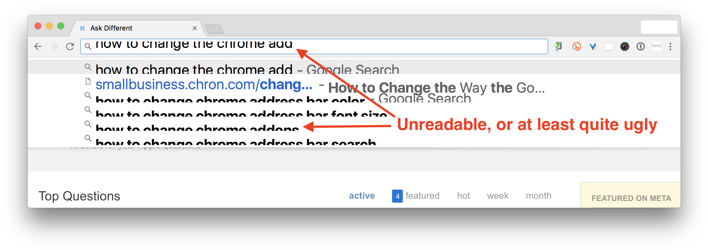 Wonky Font Size Makes Chrome Silly - Information (2514x900), Png Download