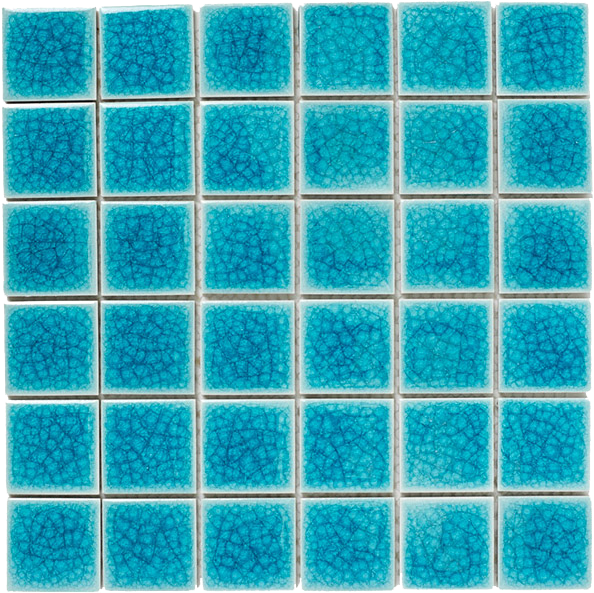 Bright & Beautiful Crackle Blue Ceramic Gloss Wall - British Ceramic Tile Mosaics Bright And Beautiful Blue (640x640), Png Download