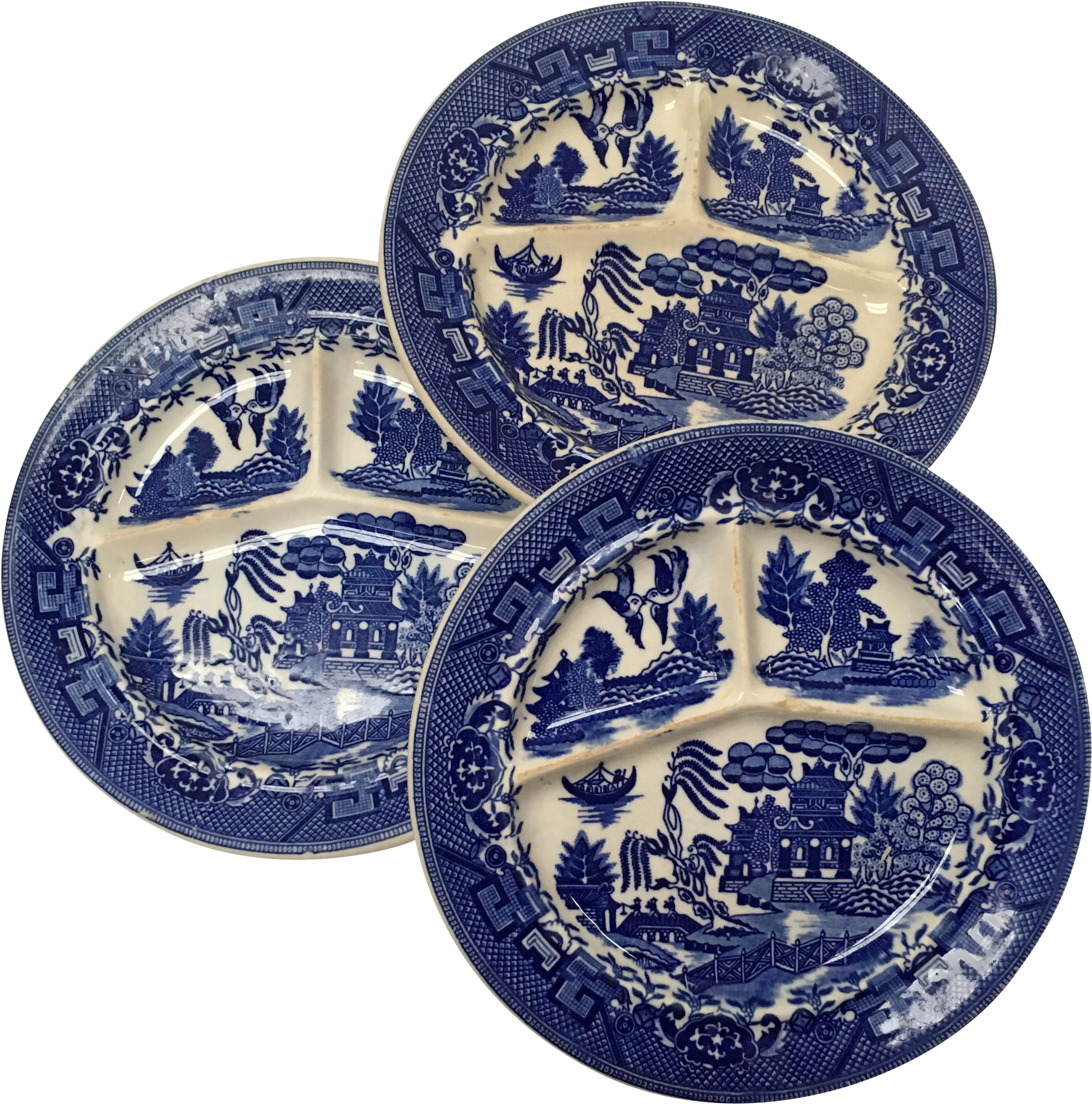Graphic Black And White Library Antique Moriyama Plates - Willow Pattern (3000x3350), Png Download