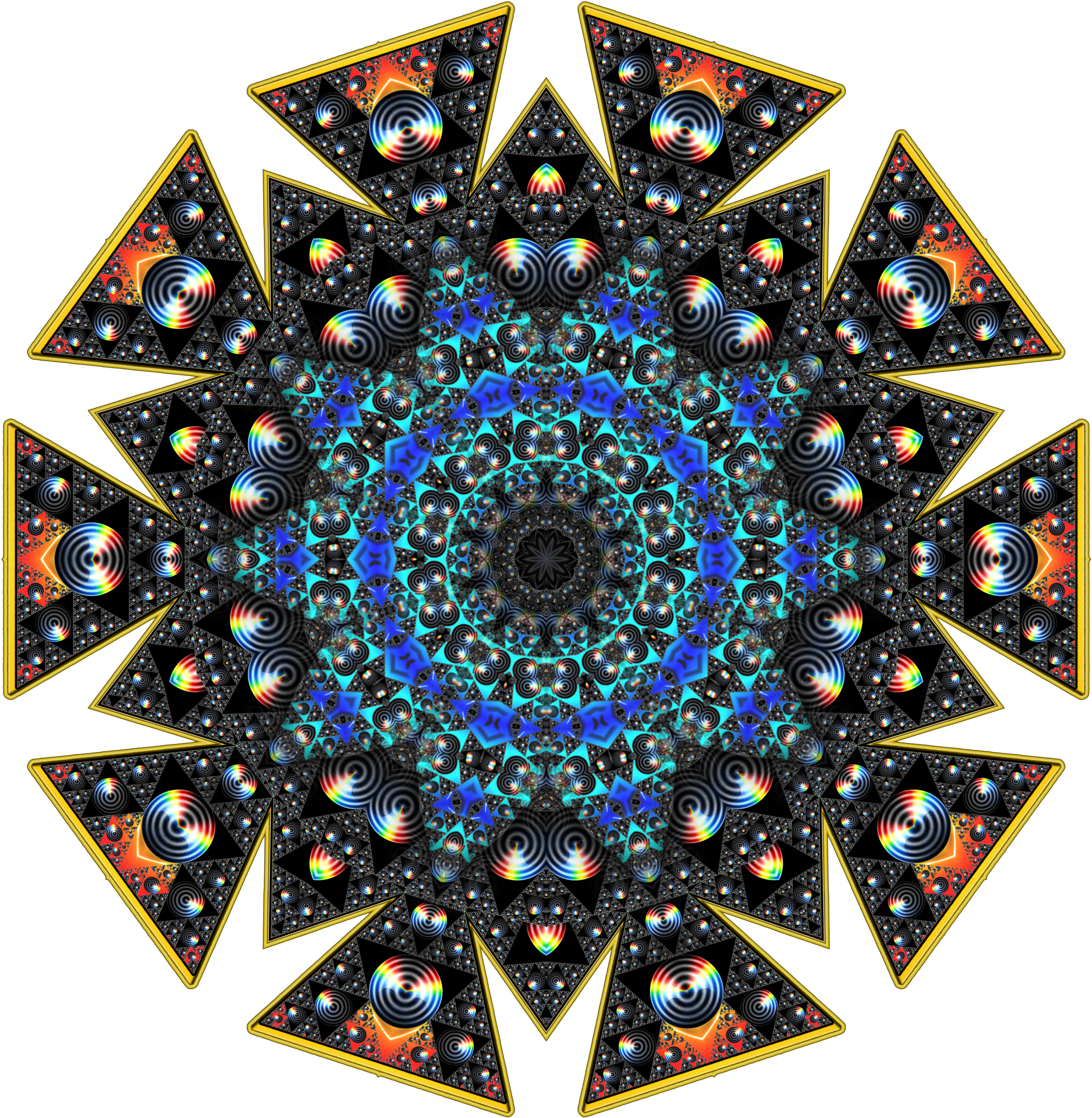 Fractal Tile Kaleidoscope Design 1329698 - Kaleidoscope (2276x2331), Png Download