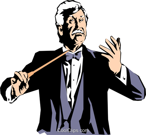 Conductor Leading Orchestra Royalty Free Vector Clip - Copyright (480x443), Png Download