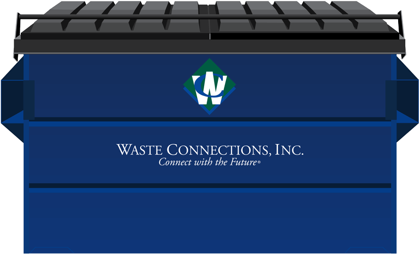 Front Load Sizes - Waste Connections Dumpster (900x643), Png Download