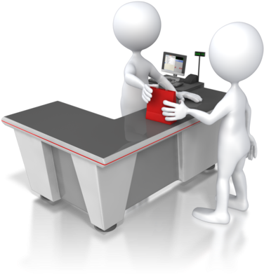 Sales Counter - Counter Customer (400x393), Png Download